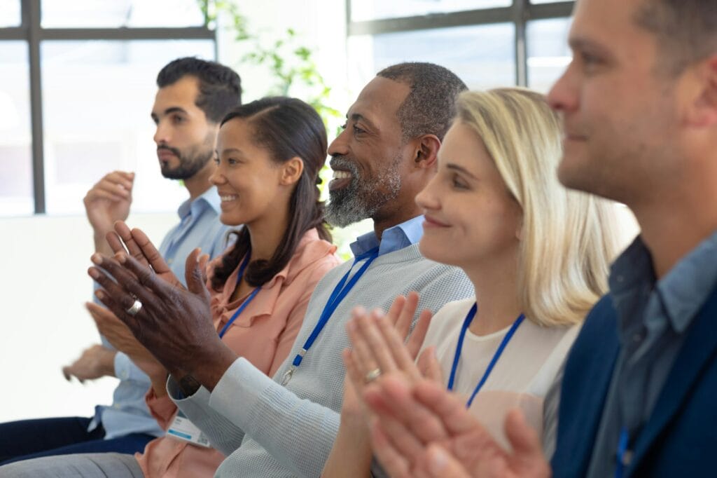 Business professionals at a conference